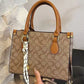 New 2025 Fashion Versatile Women's Bag with Large Capacity and High Quality, Retro Vintage Flower Handheld Tote Bag