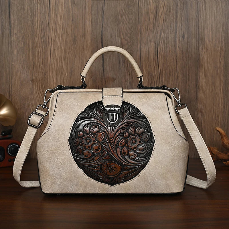 2026 Vintage Luxury Embossed Women's Tote Bags Designer Top Quality Soft Leather Women Shoulder Bag Female Crossbody Handbags