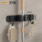 Stainless Steel Mop Broom Holder Wall Mounted No-Drilling Self Adhesive Heavy Duty Utility Storage Rack Garage Garden Organizer