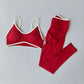 2pcs Sport Sets Women Gym Push Up Yoga Pants Hollow Back Gym Fitness Bras Workout High Waisted Leggings Seamless Tights Set Suit