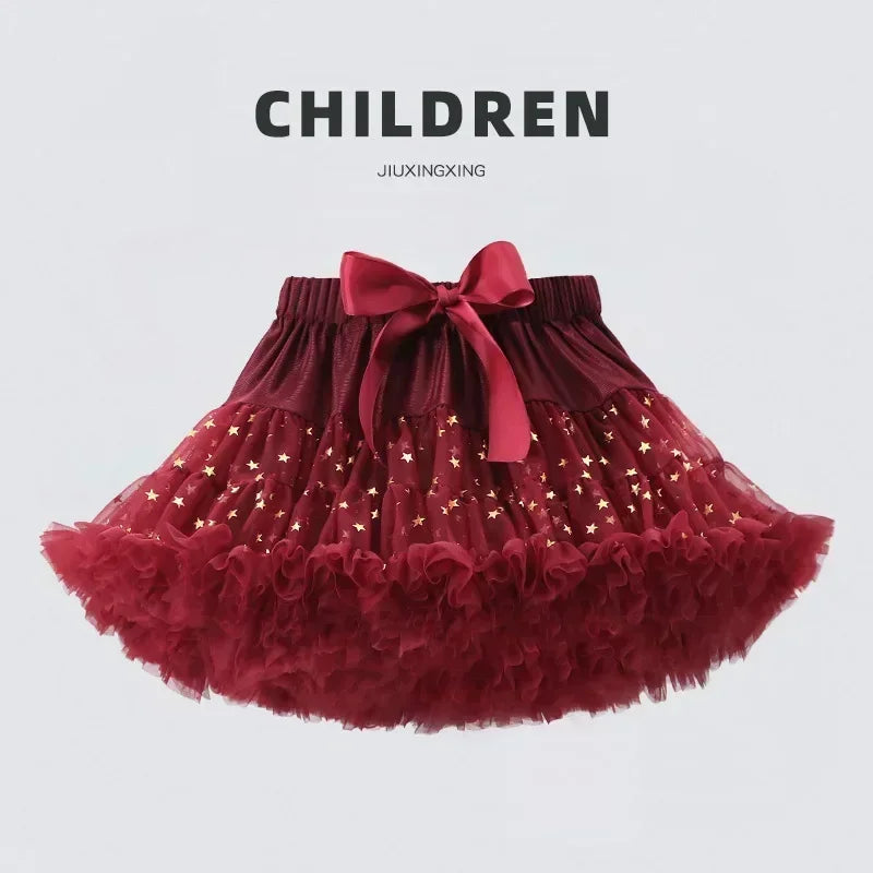 Children's Skirt Baby Girls Tutu Skirt Fluffy Children Ballet Kids Pettiskirt Baby Girl Skirts Princess Tulle Party Dance Skirts