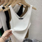 2026 Fashion Women Camisole Ice Silk Knit Tank Top Slim Fit Sleeveless Base Top Solid Color V-Neck Crop Top Casual Base Shirts