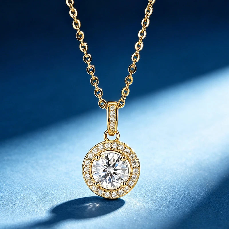Promotion of Multiple 1.0 Carat Moissanite Windmill Pendants, Luxury Wedding 925 Sterling Silver Jewelry, Bride Diamond Necklace