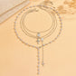 Layered Rosary Cross Necklace Vintage Gold Silver Mary Pendant Pearl Beaded Y Lariat Jewelry Gift for Women