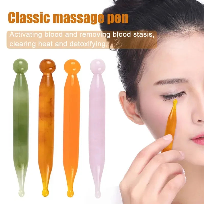 1pcs Jade Stick Stone Gua Sha Facial Massage Acupunctur Point Pen Chinese Medicine Guasha Beauty Messager Tool
