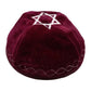 VELVET JEWISH YARMULKE KIPPAH WITH STAR EMBROIDERED