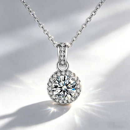 0.5ct-1.0ct VVS1 D Color Moissanite Necklace 925 Soild Sterling Sliver Chain with Certificate Fine Jewelry for Woman Jewelry
