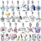 2026 Hot Sale Charms Bead 925 Sterling Sliver Pink Butterfly Luminous Firefly Dangle Fit Bangle Bracelet Necklace DIY Jewelry