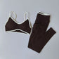 2pcs Sport Sets Women Gym Push Up Yoga Pants Hollow Back Gym Fitness Bras Workout High Waisted Leggings Seamless Tights Set Suit