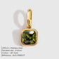 EMANCO Stainless Steel Classic Octagon Birthstone Charms 14K Gold Plated Pendant For DIY Jewelry Making Necklace