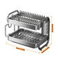 New C Type Dish Drying Rack 304 Stainless Steel Rustproof Kitchen Organizer Rack Bowl Drain Rack Kitchen Storage Shelf