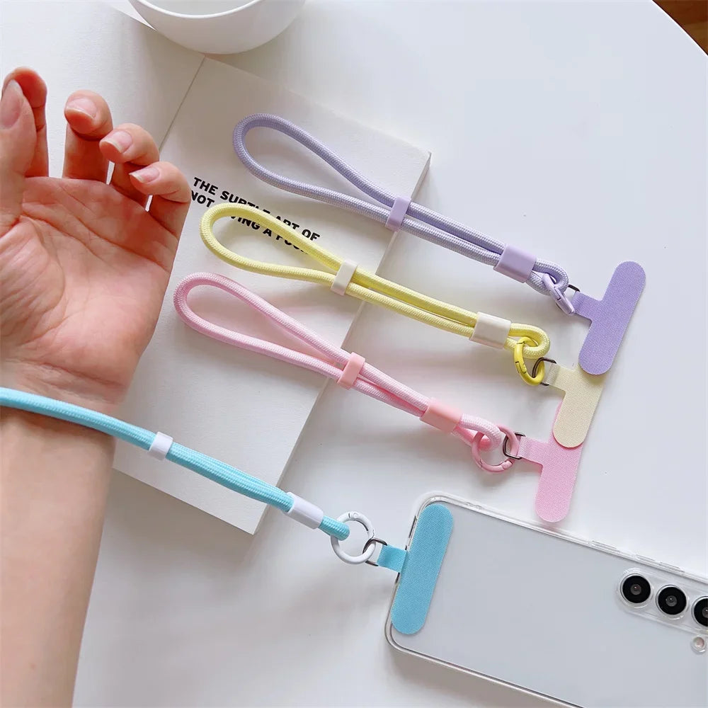 Universal Adjustable Mobile Phone Wrist Strap Lanyard Short with Self-locking Anti-drop Design Durable Polyester INS Phone Strap