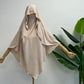 Cape Khimar with Niqab Straps Jazz Crepe Triangle Islamic Muslim Women Wholesale Ramadan Tie Back Prayer Hijab