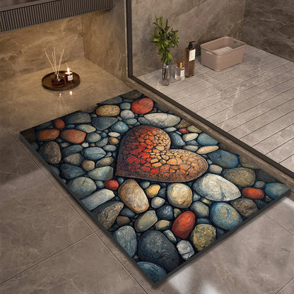 Stone Design Diatomite Bath Mat Bathroom Non-slip Shower Foot Mats Absorbent Quick Dry Toilet Rugs Carpet Doormat Washable