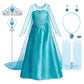 Halloween Elsa Dress for Girls Children Party Princess Costume Kids Disguise with Long Cloak Girl Snow Queen Carnival Clothes