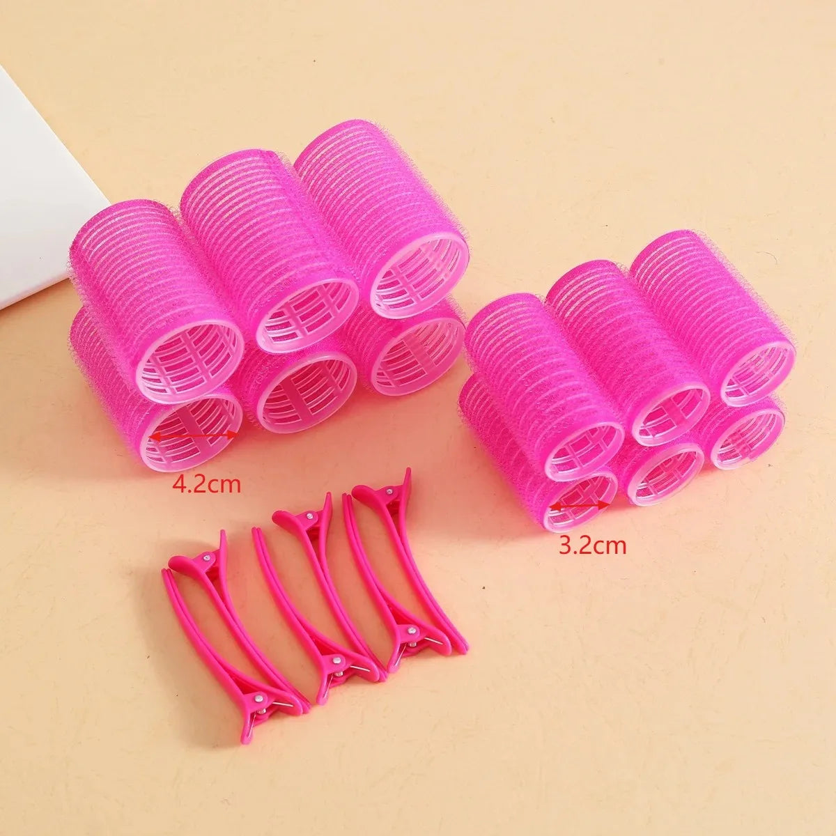 Hair Rollers Set Self Grip Hook Hair Curlers 12pcs Heatless Roller 6/12 Clips Salon Dressing Curlers Sticky Hair Styling Tools