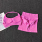 2 Pieces Yoga Suit for Women Seamless Fitness Gym Clothes Halter Sports Bra Matching Shorts Workout Sets Gym Set Outfit