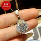 OXTAO 18K White Gold Moissanite Water Drop Necklace Pendant Female Jewelry Certified 925 Sterling Silver Anniversary Gift