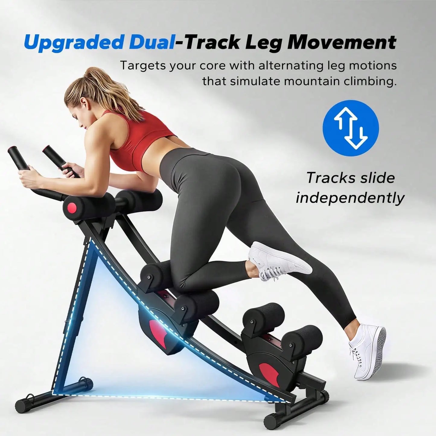MERACH Ab Machine, Adjustable Ab Trainer Machine, AB Workout Equipment For Home Gym, Independent Dual Tracks For Mountain Climber, Foldable For Home Exercise, Load Capacity 440 LBS