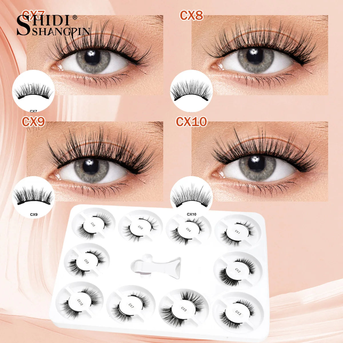 Magnetic Lashes Kit With Curler 10 pairs Reusable Fluffy Natural Magnetic Mink False Eyelashes Waterproof No Glue Needed Makeup