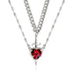 2Pcs Gothic Punk Sword Heart Creative Couple Necklace for Women Men Lovers Sparkling Y2K Heart Pendant Jewelry Accessories Gifts