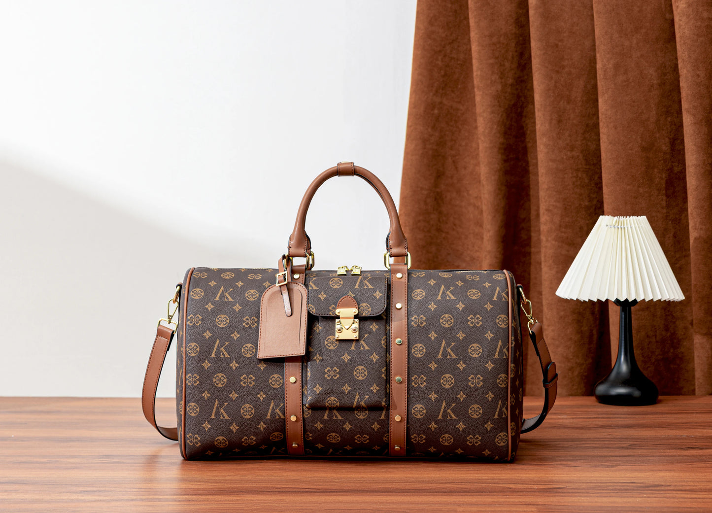 2026 New Fashionable Large Capacity Leisure Travel Bag, Retro Printed Handheld Shoulder Bag, Women's Vacation Bag