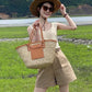 Fashion Handbags Handmade Rattan Basket Bag Designer Wicker Woven Women Summer Beach Straw Shoulder Crossbody Bags Tote Purse