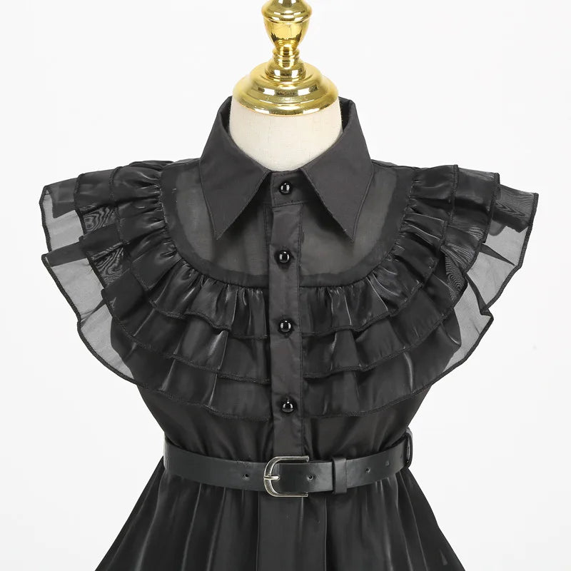 Girls Halloween Cosplay Costume Dress Movie Kids Gothic Dancing Vestidos Party Outfits Dress