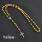 Fashion Vintage Cross Necklace Rosary Beads Chain Jesus Crucifix Virgin Mary Pendant Chain Jewelry Necklace