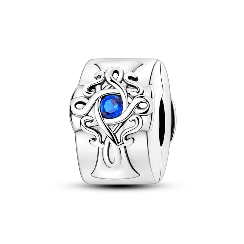 Silver Clasp 925 Sterling Silver CZ Pave Clip Charms Daisy Beads Stopper Safety Chain Fit Original Bangle Bracelet Jewelry Clips