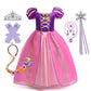 Girls Princess Dress Kids Birthday Cosplay Cinderella Snow White Aurora Rapunzel Halloween Costume Children Party Dresses