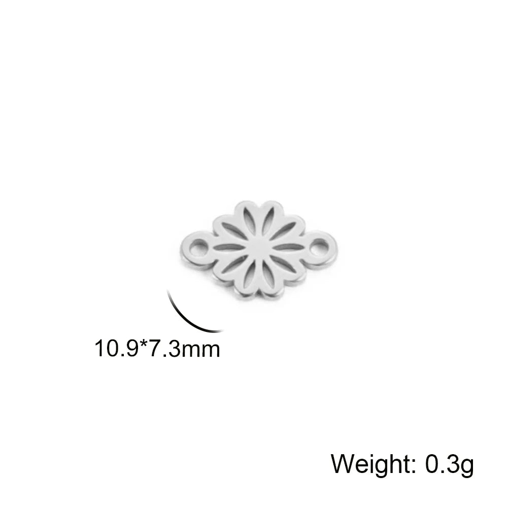 EUEAVAN 5pcs Stainless Steel Charms for Jewelry Making Leaves Lotus Flower Star Pendant Mini Charm Necklace Bracelet DIY Gifts