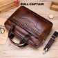 BULLCAPTAIN Briefcase Shoulder Messenger Bags Men's Genuine Leather 14-inch Laptop Bag's Men's Briefcase Office Business Handbag