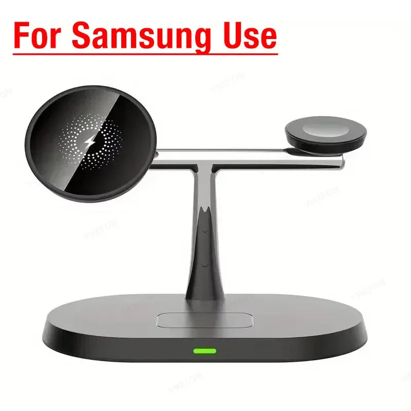 Phone Wireless Charger Desktop 3 IN 1 Magnetic For Magsafe iPhone 16 15 14 13 12 Samsung Apple/Galaxy Watch Fast Charging Dock