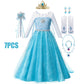 Anna Costume For Kids Girl Fancy Birthday Party Gown Princess Dress Carnival Party Children Clothing Full Printing Vestidos