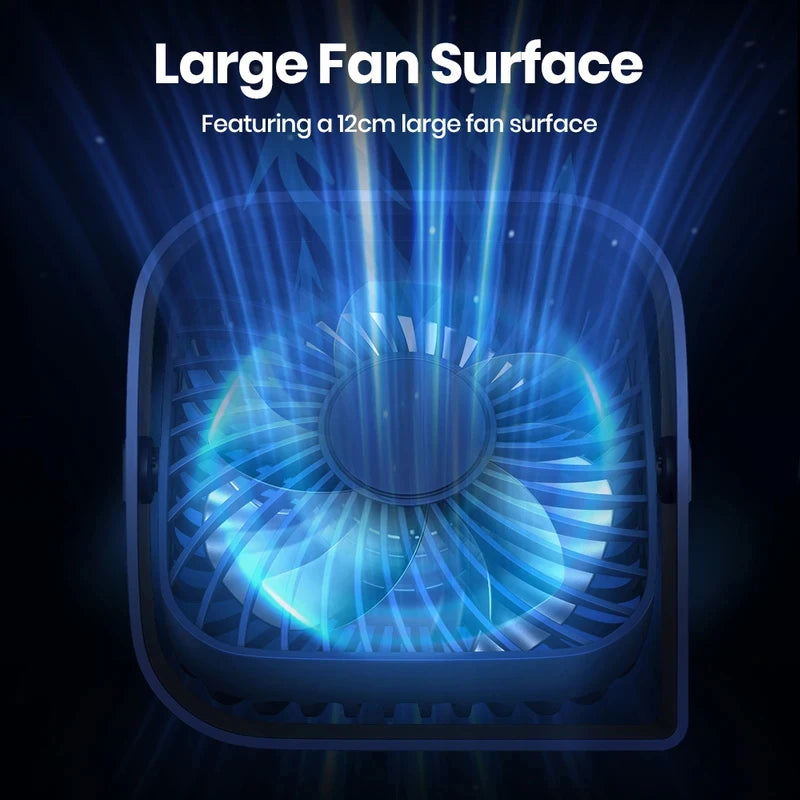 Mini Portable Fan USB Desk Fan Table Strong Airflow &Quiet Operation 3 Speed Wind 360° Rotatable Standing Fans For Room