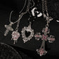 Y2K Sweet Cool Girl Personalized Creative Cross Love Pendant Necklace, Suitable for Daily Wearing
