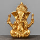 Hindu Ganesha Buddha Elephant Statue Golden Sandstone Ganesha Figurine Tabletop Decoration Ornament Elephant Figurine Home Decor