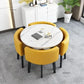 Nordic Round Dining Tables Set for Dining Room Furniture Kitchen Dining Table Set with 4 Chairs Home  Light Luxury Center Tables