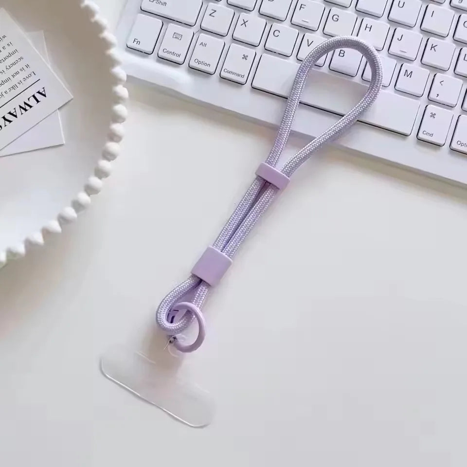 Universal Adjustable Mobile Phone Lanyard Short Wrist Strap with Self-locking Anti-drop Design Durable Polyester Phone Strap