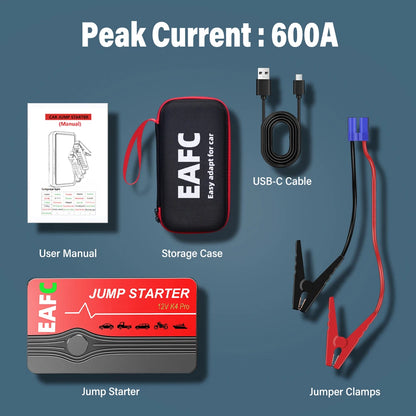 Power Bank 2000A/600A 12V Car Battery Jump Starter Portable Charger Petrol Diesel Auto Starting Device Booster Emergency Starter
