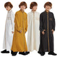 Eid Abaya Muslim Kids Embroidered Dress Arabia Children Kaftan Jubba Thobe Islamic Boys Long Sleeve Robe Middle East Clothing