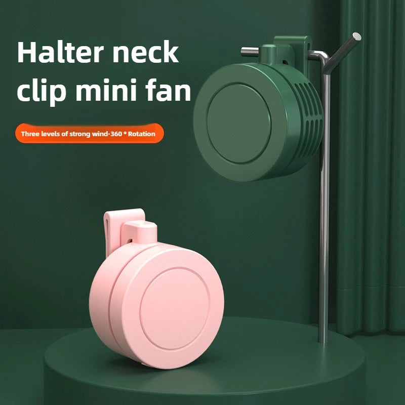 Mini Clip Fans Hanging Waist Neck Fan Girl Electric Air Cooling Fan 900mah USB Leafless Fan 3 Speeds Portable Cooler Air