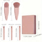 Mini Makeup Brush Set with Mirror, 5Pcs Soft Bristle Cosmetic Brushes, Portable Pink Beauty Tool for Blush Eyeshadow Foundation