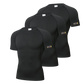 Men's Compression T-Shirt 3-Pack Quick Dry Running Gym Short Sleeve Sport Tops Elastic Breathable Athletic Tees
