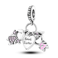 2026 Hot Sale Charms Bead 925 Sterling Sliver Pink Butterfly Luminous Firefly Dangle Fit Bangle Bracelet Necklace DIY Jewelry
