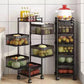 6 Tier Rotating Storage Shelves Rack,Kitchen Vegetable Storage Trolley,Vegetable Fruit Storage Basket Rack,5 Layer Kitchen Rotating Storage Rack,Vegetable Trolley,Potato Storage,Onion Storage