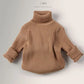 2025 New Autumn Baby Girls Sweater Kids Sweater Winter High Neck Sweater Boys Casual Loose Pullover Sweater Baby Knitted Clothes