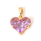 1 Piece Sweet Copper Valentine's Day Charms Gold Color Heart Cubic Zirconia Pendants For DIY Necklace Jewelry Making 20mm x 14mm