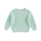 Suefunskry Newborn Baby Girl Boy Knitted Long Sleeve Autumn Winter Sweater Solid Loose Pullover Casual Tops Kids Clothes 0-5Y